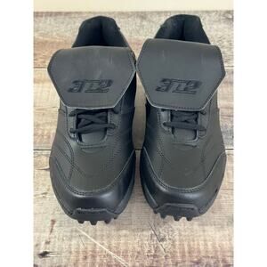 3N2 Umpire Shoes Mens 8 M Black Leather Reaction Baseball Softball Lace Up